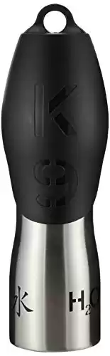 H2O4K9, Dog Water Bottle and Travel Bowl, 25-Ounce, Pure Stainless