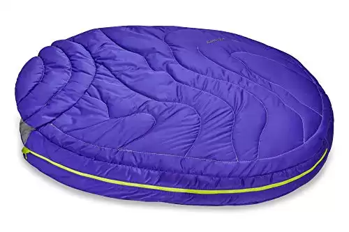 Ruffwear, Highlands Dog Sleeping Bag, Water-Resistant Portable Dog Bed for Outdoor Use, Huckleberry Blue, Large