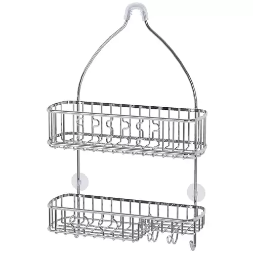 Simple Houseware Bathroom Hanging Shower Head Caddy Organizer, Chrome (26 x 16 x 5.5 inches)