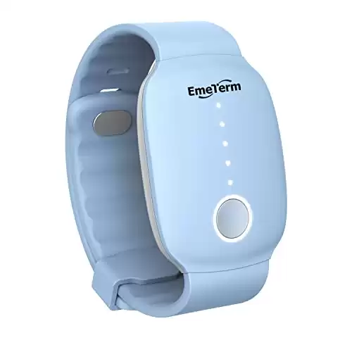 EmeTerm Fashion FDA Cleared Relieve Nausea Electrode Stimulator Morning Sickness Motion Travel Sickness Vomit Relief Rechargeable No Gel Drug Free Wrist Bands Without Side Effects