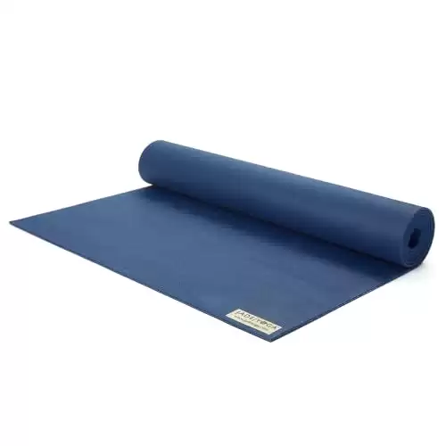 JadeYoga Harmony Yoga Mat - Durable & Thick Gym Fitness Mat, Non-Slip Natural Rubber Yoga Mat - Home Exercise & Stretching Mat, Workout Mat- Yoga, Pilate & Meditation Women & Men (Midn...