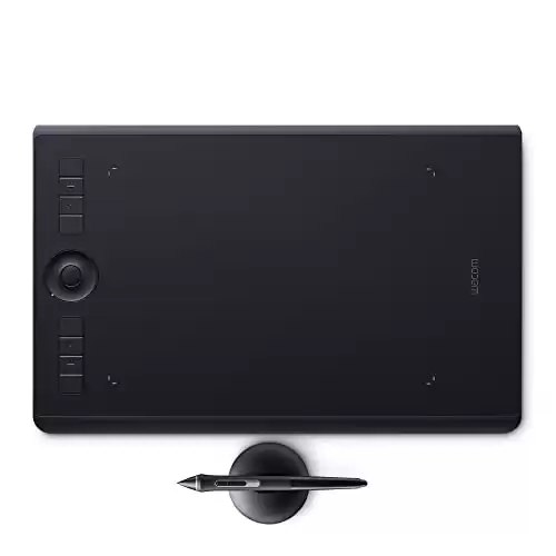 Wacom Intuos Pro Medium Bluetooth Graphics Drawing Tablet, 8 Customizable ExpressKeys, 8192 Pressure Sensitive Pro Pen 2 Included, Compatible with Mac OS and Windows,Black