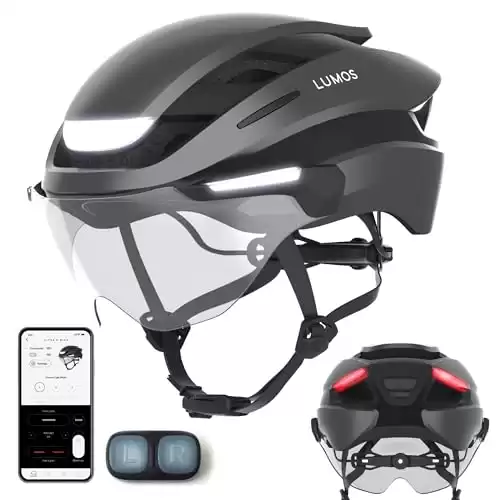 Lumos Ultra E-Bike Smart Helmet | NTA 8776 Certified | Front & Rear LED Lights | Retractable Face Shield | App Controlled | EBike, Scooter, Cycling, Bicycle | Adults, Men Women