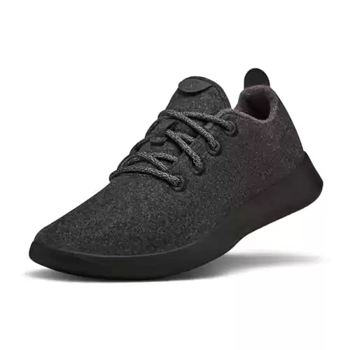 Allbirds Men s Wool Runners Everyday Sneakers, Machine Washable Shoe Made with Natural Materials - Natural Black (Black Sole) - 11 Medium