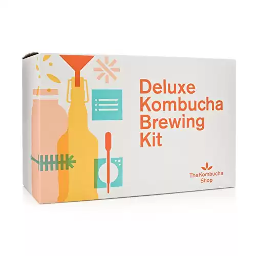 Deluxe Organic Kombucha Starter Kit - Six Swing Top Bottles, Stainless Steel Funnel, Custom Bottle Brush & Our Original Brewing Kit - The Kombucha Shop