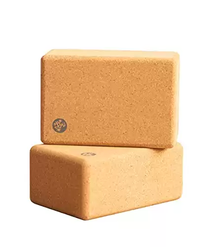 Manduka Yoga Cork Block - Yoga Prop and Accessory, Good for Travel, Comfortable Edges, Lightweight, Extra Firm Cork, 4" x 6" x 9" (10 x 15 x 22.5 cm) (Pack of 2)