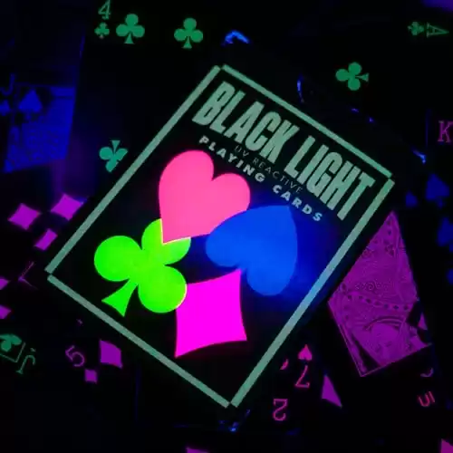 UV Glow in The Dark, Black Light, Playing Cards by Island Dogs - Durable, Easy-to-Clean, Fluorescent Neon Deck for Parties, Game Nights, Collectors, and Magic Tricks!