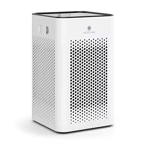 Medify MA-25 Air Purifier with True HEPA H13 Filter | 825 ft² Coverage in 1hr for Allergens, Smoke, Wildfires, Odors, Pollen, Pet Dander | Quiet 99.9% Removal to 0.1 Microns | White, 1-Pack