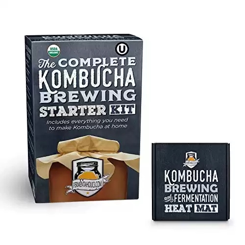 Fermentaholics The Complete Kombucha Brewing Starter Kit | Fermentaholics USDA Certified Organic Making Kit (The Deluxe Kombucha Brewing Kit)