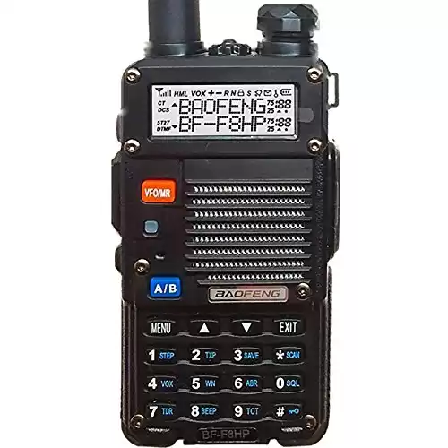 BAOFENG BF-F8HP (UV-5R 3rd Gen) 8-Watt Dual Band Two-Way Radio (136-174MHz VHF & 400-520MHz UHF) Includes Full Kit with Large Battery