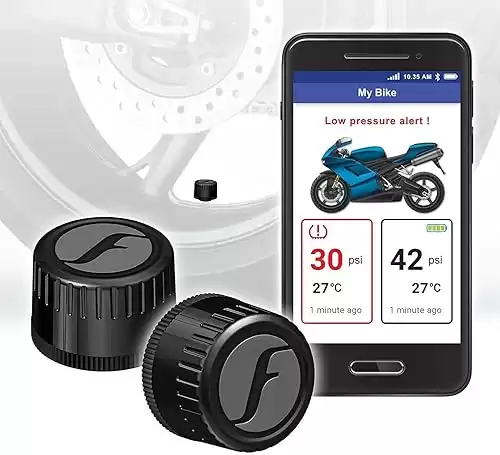 Bike 2 tire pressure monitoring system (Black) external monitor, bike tire, temperature sensor, wireless, for smart bike, motorcycle, ebike & bicycle