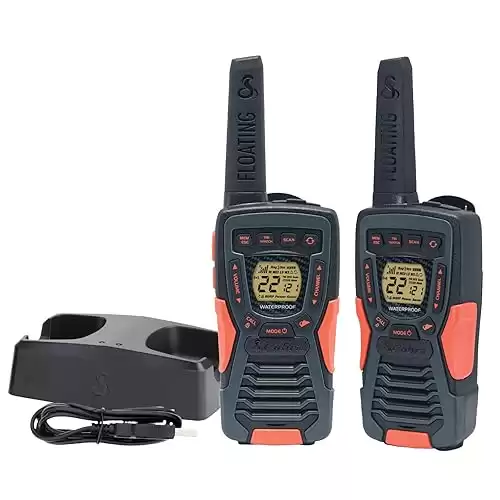 Cobra ACXT1035R FLT Floating Walkie Talkies for Adults - Waterproof, Rechargeable, Long Range up to 37-Mile Two Way Radio with NOAA Weather Alert & VOX, ( 2 Pack )