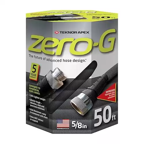 New zero-G 4001-50 Lightweight, Ultra Flexible, Durable, Kink-Free Garden Hose, 5/8-Inch by 50-Feet, Black