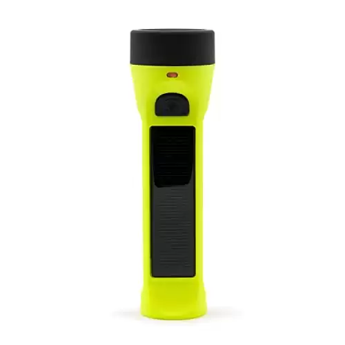 HYBRIDLIGHT Journey 300 Solar LED Waterproof Flashlight with USB Phone Charger, Yellow