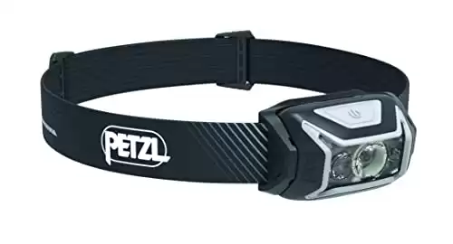 PETZL ACTIK CORE Headlamp - Powerful, Rechargeable 600 Lumen Light with Red Lighting for Hiking, Climbing, and Camping - Grey