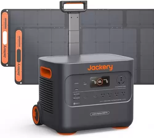 Jackery Solar Generator 3000 PRO 400W, 3024Wh Power Station with 2x200W Solar Panels, Fast Charging in 2.4 Hours, Intelligent BMS, 2xPD 100W Ports for RV Outdoor Camping & Power Outages Black, Ora...