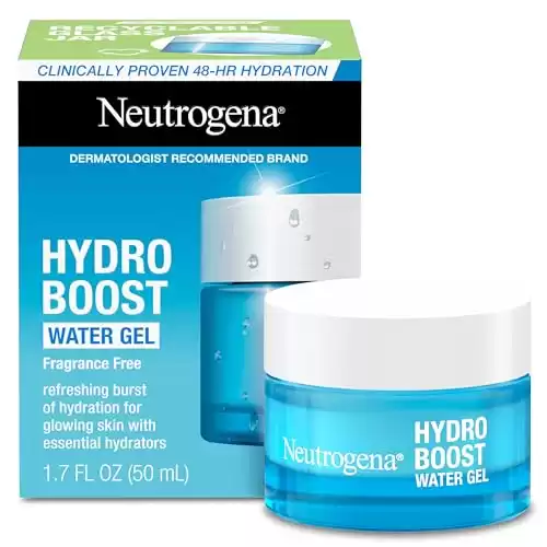 Neutrogena Hydro Boost Water Gel Face Moisturizer with Hyaluronic Acid, 48-Hour Hydration, 1.7 Fl Oz, & Hydro Boost Hydrating Gel Facial Cleanser Trial Size, 0.5 Fl Oz, Skincare Set, 2 Pack