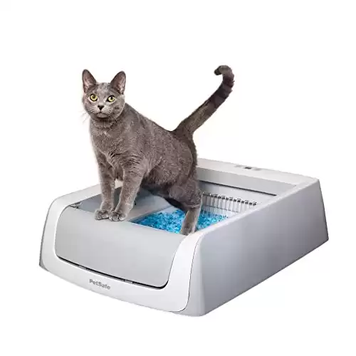 PetSafe ScoopFree Crystal Pro Self-Cleaning Cat Litterbox - Never Scoop Litter Again - Hands-Free Cleanup with Disposable Crystal Tray - Less Tracking, Better Odor Control - Includes Disposable Tray