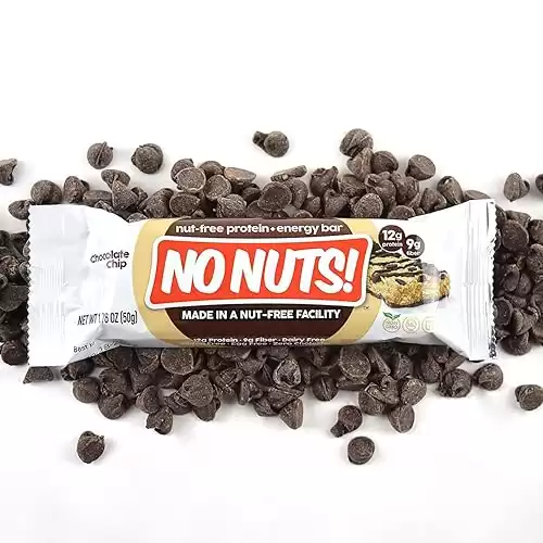 No Nuts! 100% Nut Free Dairy Free Vegan Protein Bars, Chocolate Chip, Organic, Kosher, Egg-Free, Non-Gmo & Dairy-Free Protein Bars