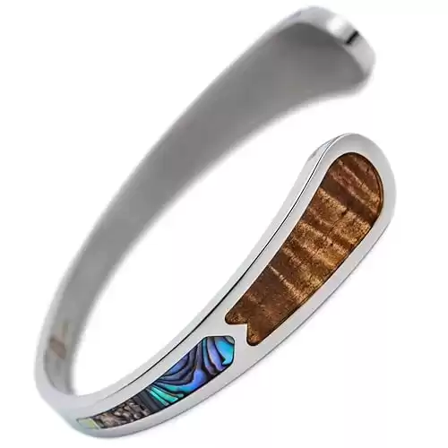 Eternity Koa Wood Cuff Bracelet (Small)