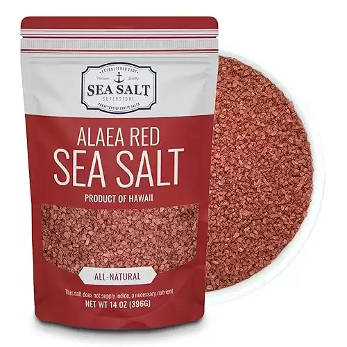 Alaea Red Hawaiian Sea Salt, Red Finishing Salt to Add Color to Any Dish, Made with Alaea Clay, 14 oz Pouch - Sea Salt Superstore