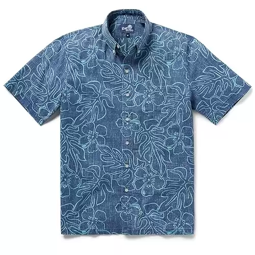 Reyn Spooner Men s Tropical Leaves Hawaiian Aloha Shirt - Button Front