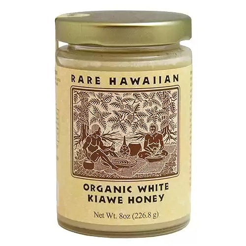 Rare Hawaiian Organic Kiawe White Honey (8-Ounce Jar)