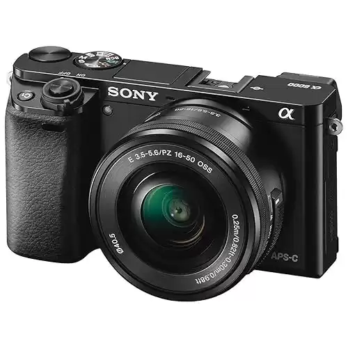 Sony Alpha a6000 Mirrorless Digital Camera 24.3MP SLR Camera with 3.0-Inch LCD (Black) w/16-50mm Power Zoom Lens