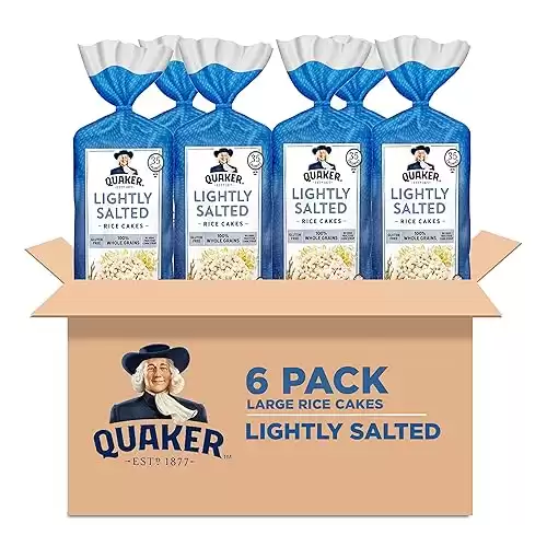 Quaker Large Rice Cakes, Lightly Salted, Pack of 6